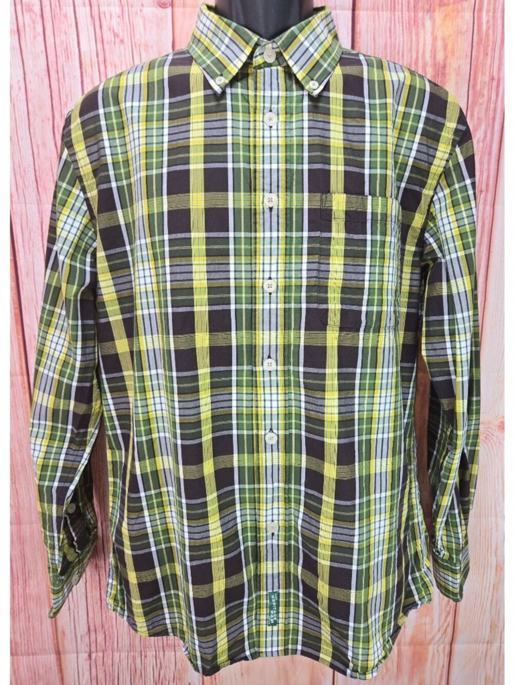 Orvis Mens Green Active Fit Long Sleeve Shirt Size Medium
